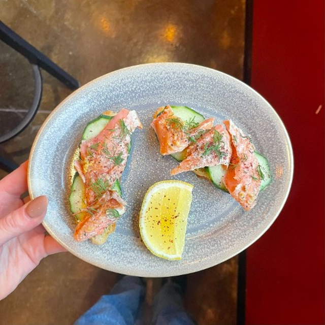 Smoked Trout on Crostini.